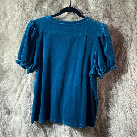 Ann Taylor Teal Short Sleeve Top - Picture 4 of 6